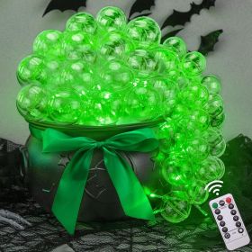 Halloween Decorations Indoor-Green Light Bubble Witch Cauldron DIY,Plastic Cauldron Pot, Black Witches Cauldron,Halloween Kitchen Table Decoratio