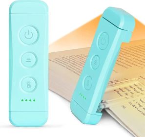 Glocusent USB Rechargeable Book Light, Portable Clip-on LED Reading Light, Reading Lights for Books in Bed with 3 Amber Colors & 5 Brightness Dim