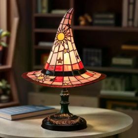 Halloween Outdoor DecorationsStained Resin Glowing Gothic Retro Resin Lamp For Bedroom Party With Mystical Charm (Color: Red)