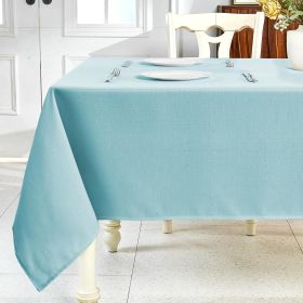 Textured Linen Table Cloth for Rectangle Table - Light Blue Tablecloths Rectangular Waterproof Wrinkle Free Wipeable Dining Table Cover for Sprin (Color: Light Blue)